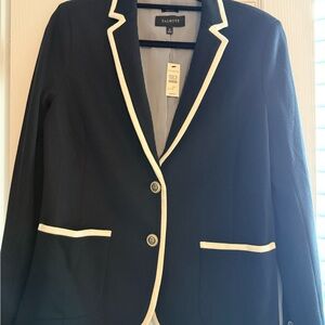 Talbots Black Blazer with White Accents